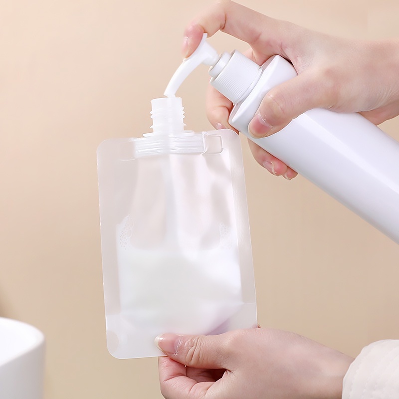 Squeezable Transparent Lotion Dispenser Bag Refillable Shampoo Shower ...