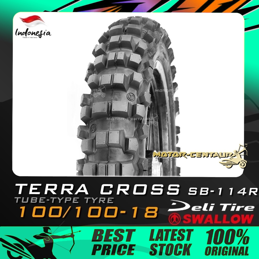 DELI SB-114R Terra Cross Reifen 100/90-19 – Motocross Hinterreifen Mit MaxGripp Technologie