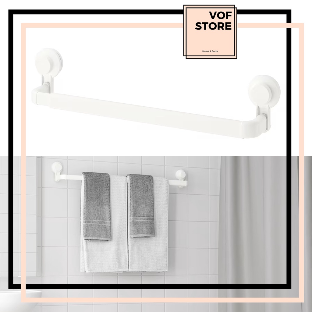 IKEA TOWEL RACK TISKEN TOWEL RACK WITH SUCTION CUP ADJUSTABLE LENGTH
