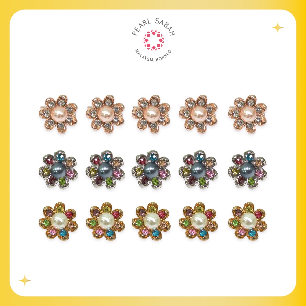[Pearl Sabah] Baby Brooch Pin Pearl (6PCS) Flower Baby Brooch