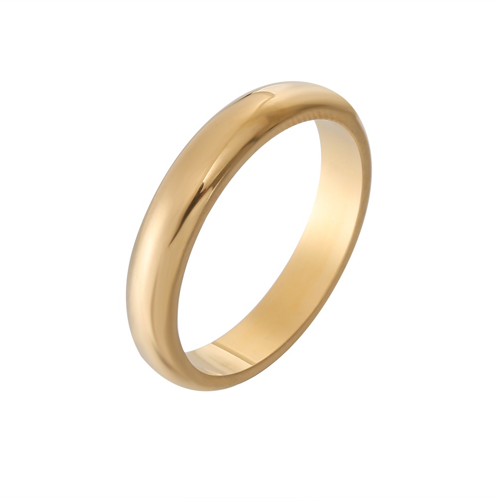 Minimalist Fashion Versatile 18K Gold Plated Titanium Steel Color Retention Ring Men Women High-End Temperament ins Style Stainless Jewelry Gift