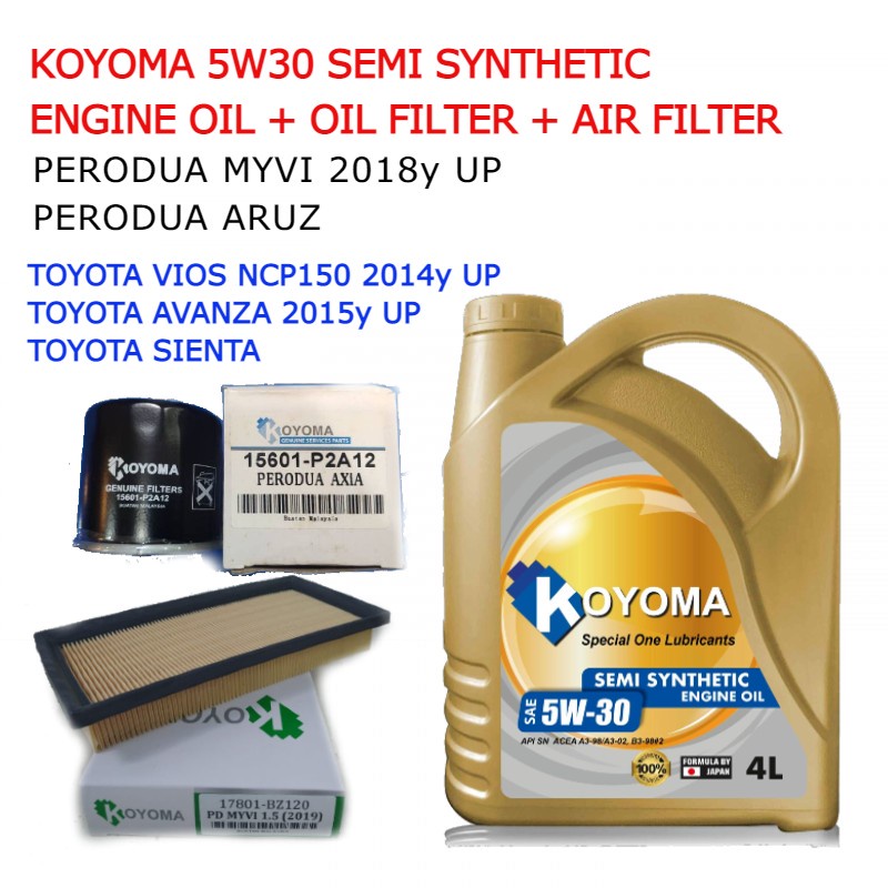 Perodua Myvi Year Perodua Aruz Oil Filter Air Filter Koyoma W Semi Synthetic Engine