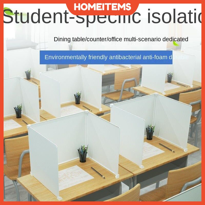 Ready Stock防疫防飞沫挡板隔板 Epidemic Prevention Baffle Multi Function Antifoam Partition Board Student Safety Desk Partition Board Isolation School Canteen Dining Partition Kindergarten Office Classroom Desktop Droplet Prevention Divider Board Table Screen