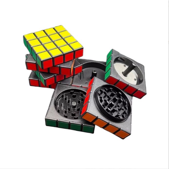 Ruubik's cube Zinc Alloy Herb Grinder 4 Parts Metal Spice Crusher