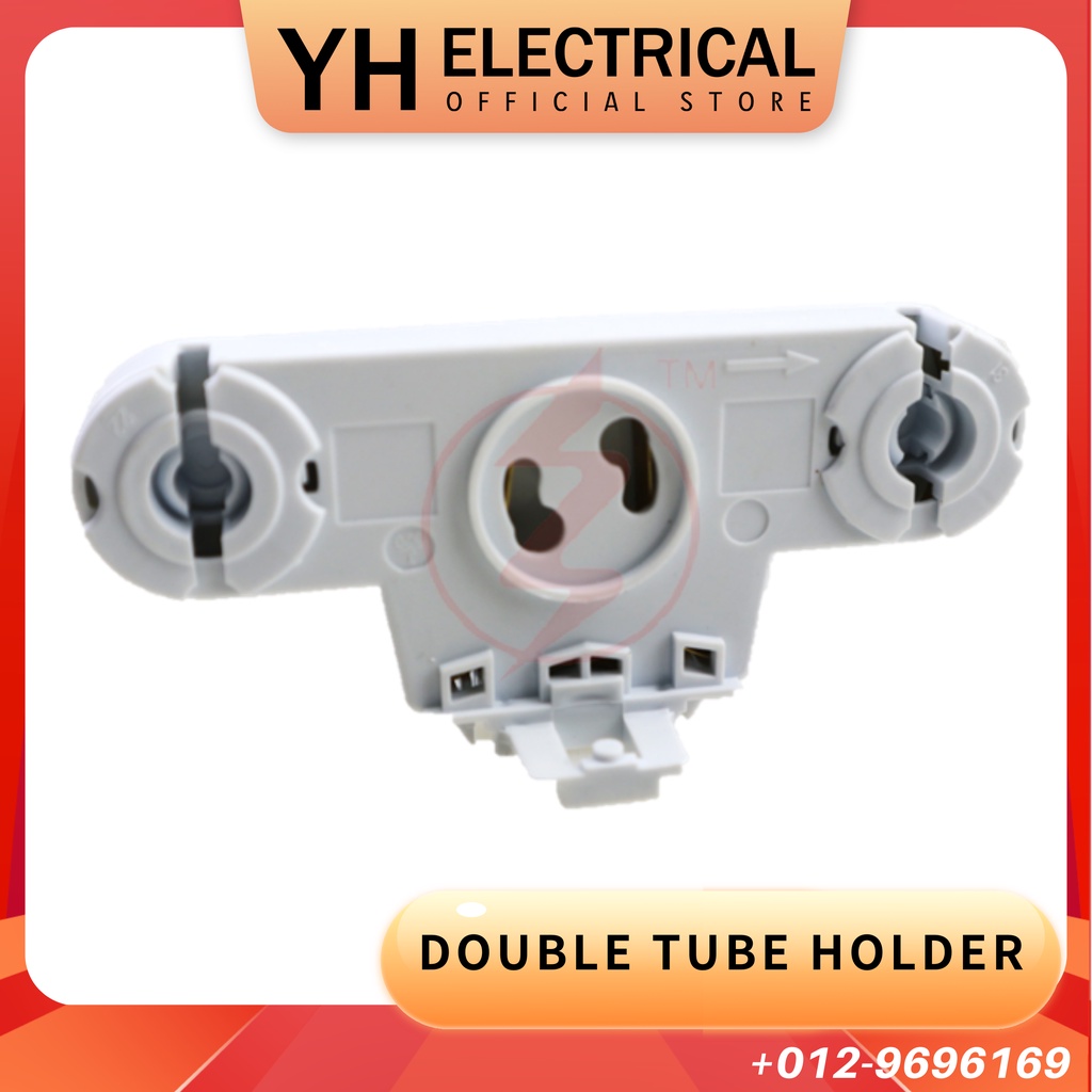 Double Fluorescent Light Tube Bulb Holder Lighting Accessory / Double