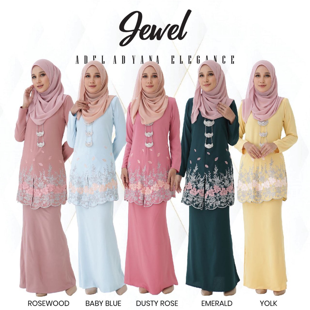 Baju Kurung Jewel | Baju Raya 2023 | Kurung Sulam I Kurung Moden Murah ...