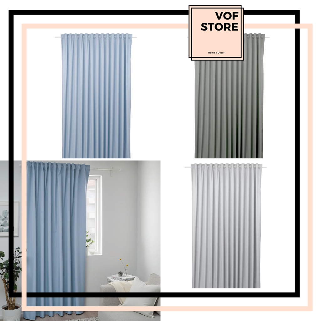 IKEA CURTAIN BENGTA BLOCKOUT CURTAIN 1 LENGTH BLUE 210X250CM IKEA