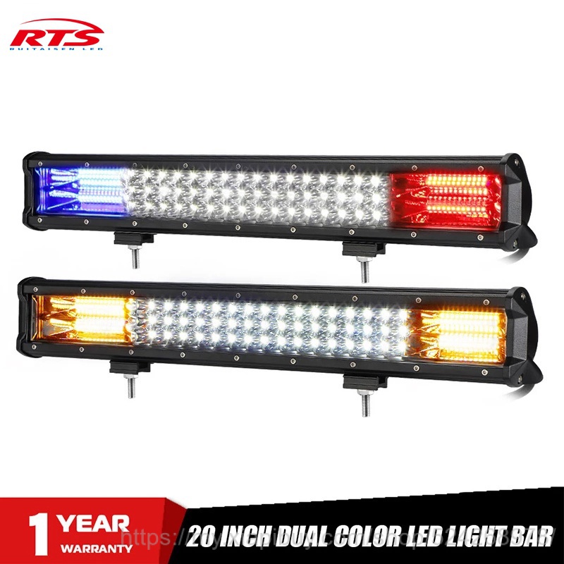 【Ready Stock】20 Inch Offroad LED Light Bar Dual Color White Amber Blue Red Spot Flood Warning Strobe LED Work Lamp For Truck ATV SUV 4X4 UTV (Products Without sku Options Are All Ordered Single Products) Send One Product)