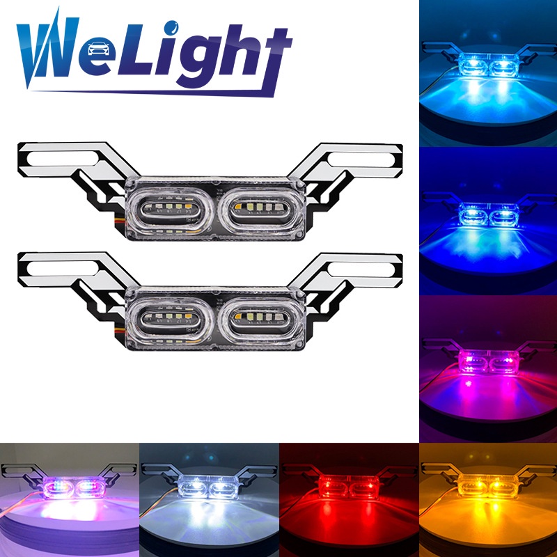 [Ready Stock Fast Shipping] Motorcycle Rear Tail Light Streamer Marquee Colorful Strobe License Plate Electric Vehicle Warning Brake