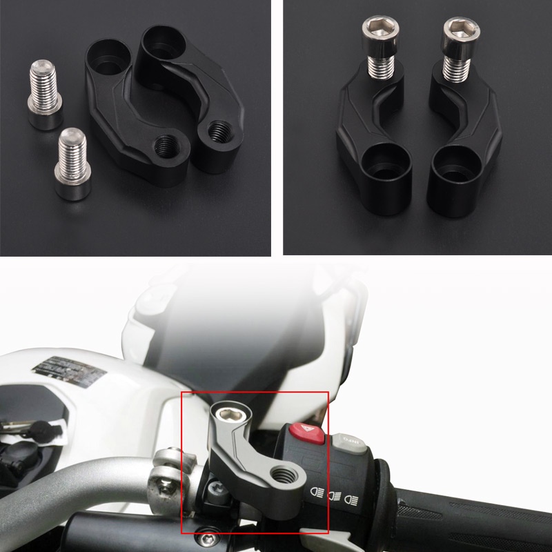 10mm Motorcycle Rearview Mirrors Extension Riser Extend Adapter