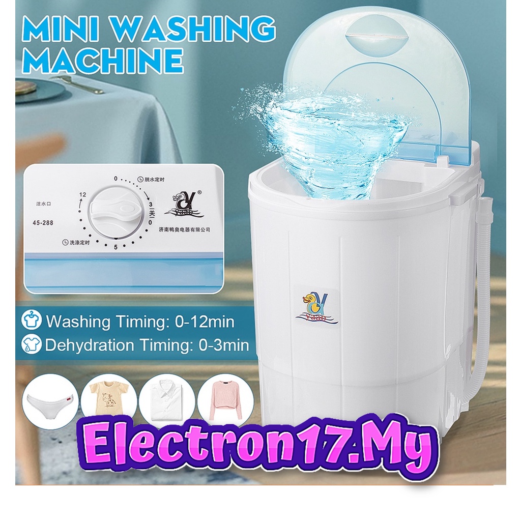 Mini Washing Machine Laundry Semi Auto Wash Spinner Portable Folding Travel Mesin Basuh Pakaian