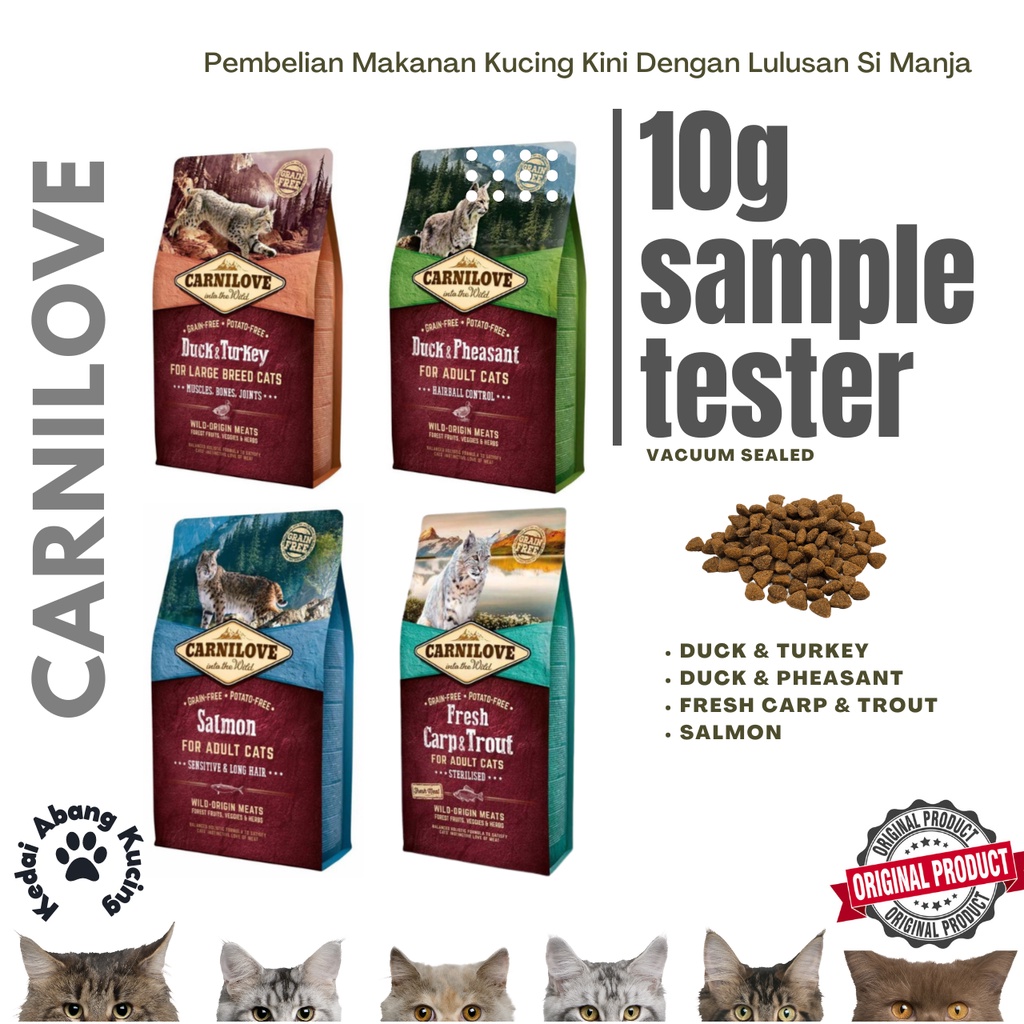 CARNILOVE Sample Tester Makanan Kucing Cat Dry Food Kibble Sample (10g