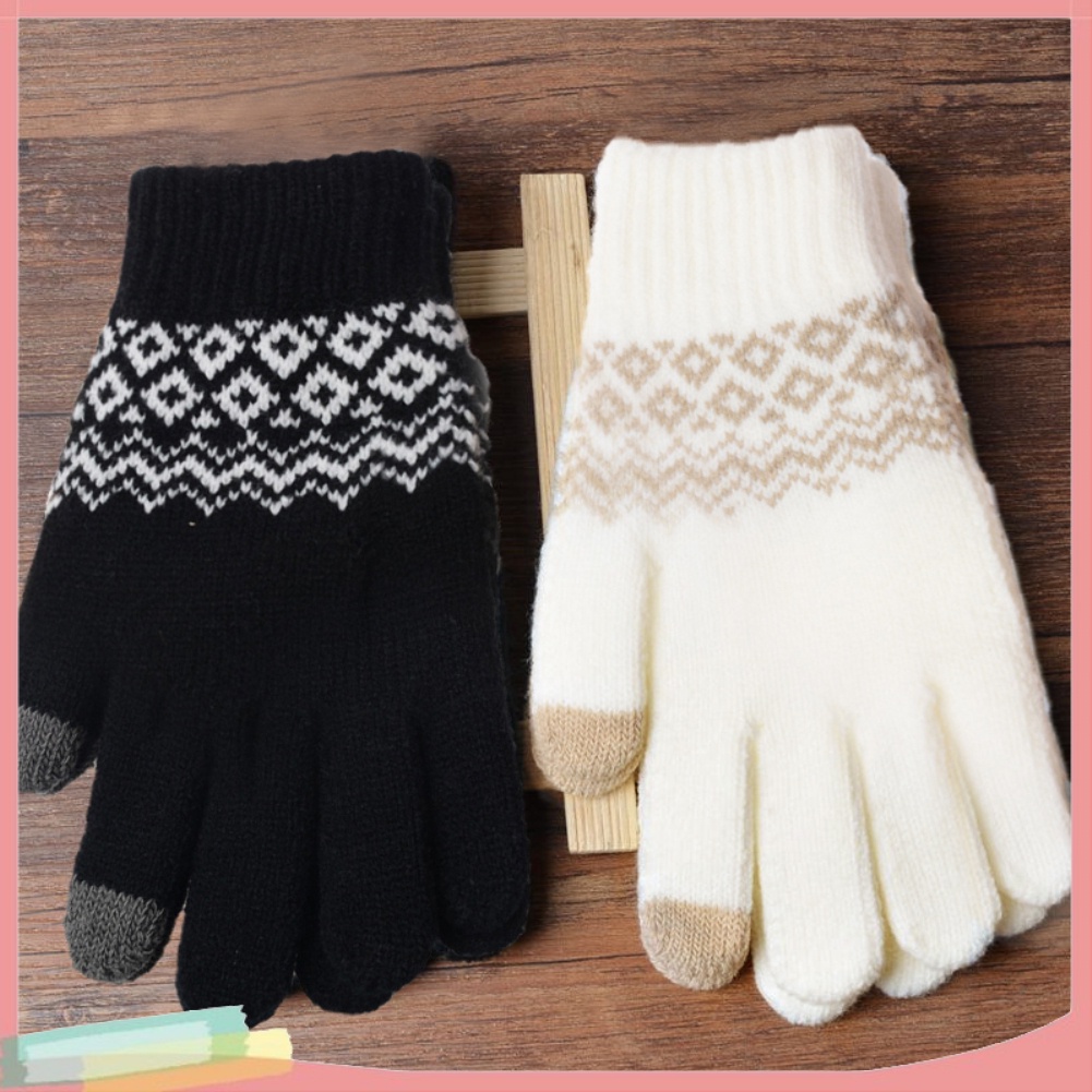 【LK】Winter Unisex Soft Knit Touch Screen Texting Smartphone Couple Warm Gloves