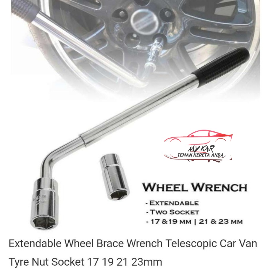 Heavy Duty Shape Tyre Opener Extendable Wheel Wrench Tyre Nut Socket 17