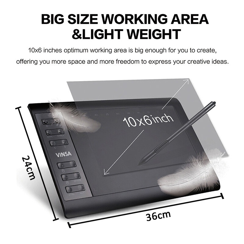 [Local Seller] EXTRA GIFT Digital Drawing Tablet Graphics Tablet With Battery Free Stylus 8192 Levels Pen
