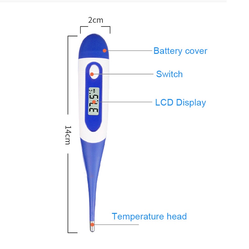 Termometer Elektronik Digital Bayi Dengan Paparan LCD Oral Bayi Dewasa Demam Ketiak Monitor Suhu