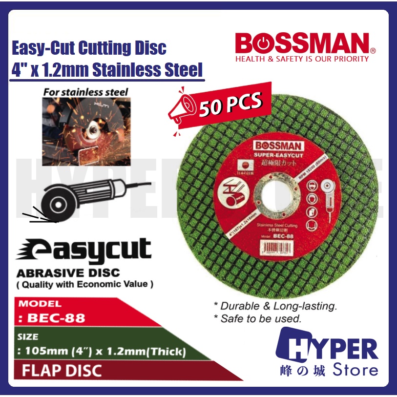 BOSSMAN EasyCut 4" Super Thin CutOff Wheels for Metal and S/Steel