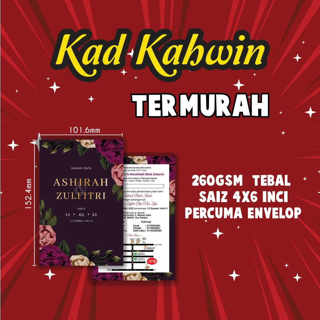 KAD KAHWIN_4X6 INCI_260GSM (TEBAL) | Shopee Malaysia