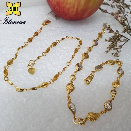 ISTIMEWA 916 Gold Fashion Anklets// Rantai Kaki Fesyen Acuan Emas 916