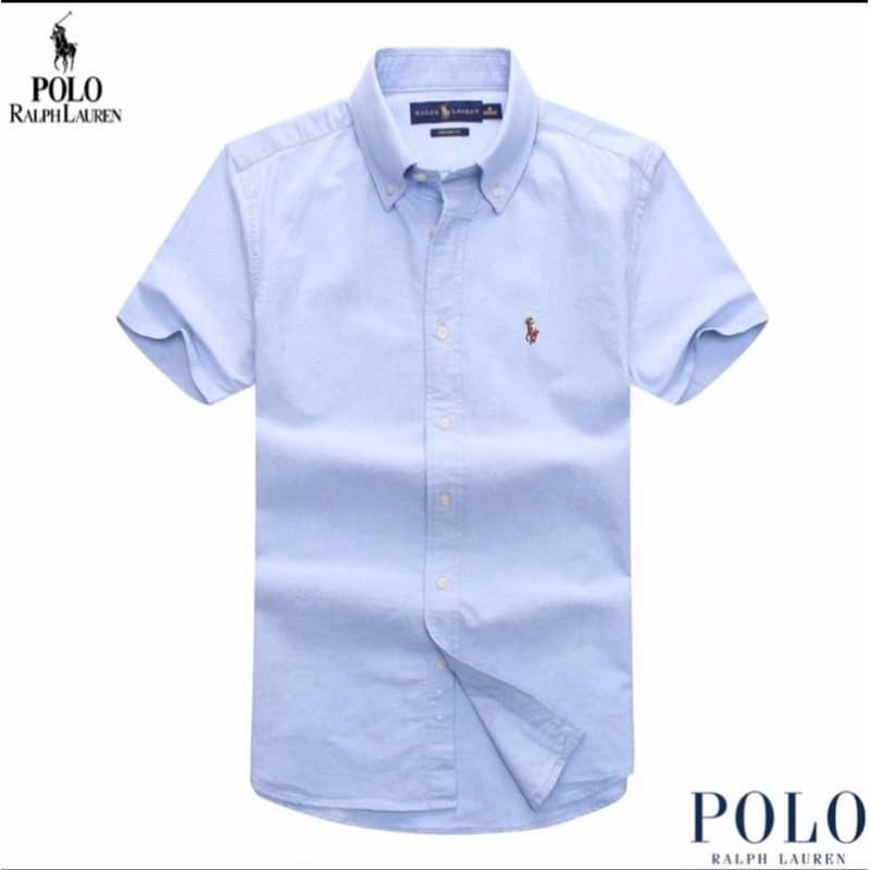 Men's Short  Sleeve logo Design Casual Slim Fit/PROMOSI Kemeja Lelaki Lengan panjang Trending