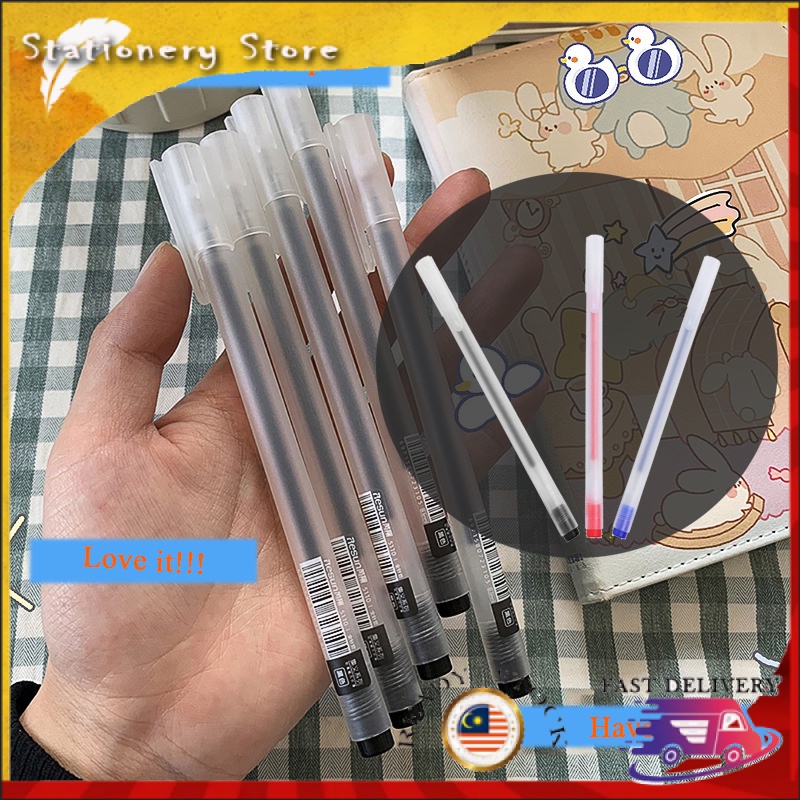 MUJI Style 0.5mm BLACK / RED / BLUE Gel Pen 1Pc Japanese Gel Stationery ...