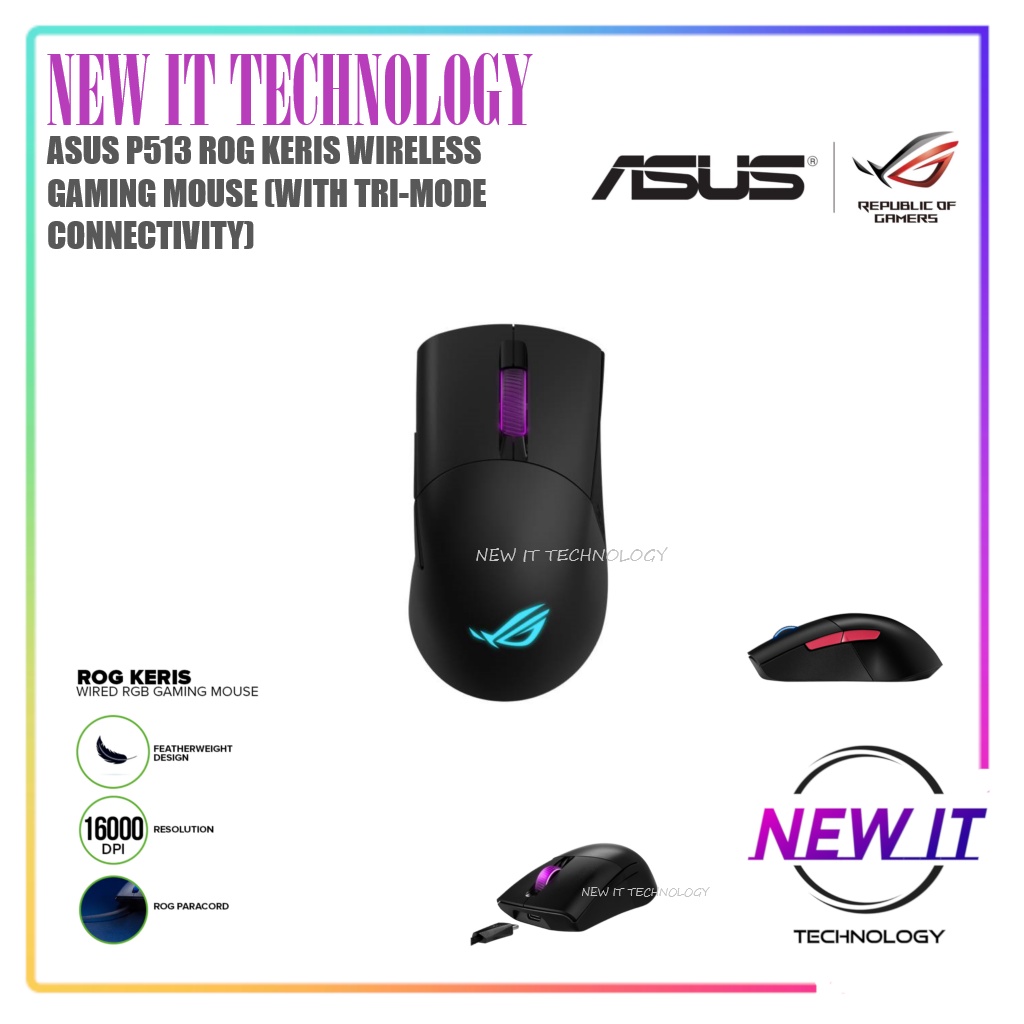 Asus P513 ROG Keris Wireless | Lightweight FPS Gaming Mouse with tri ...