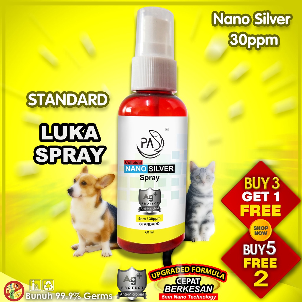 PA 30ppm Colloidal Nano Silver Spray standard pets ionic CAT DOG PET