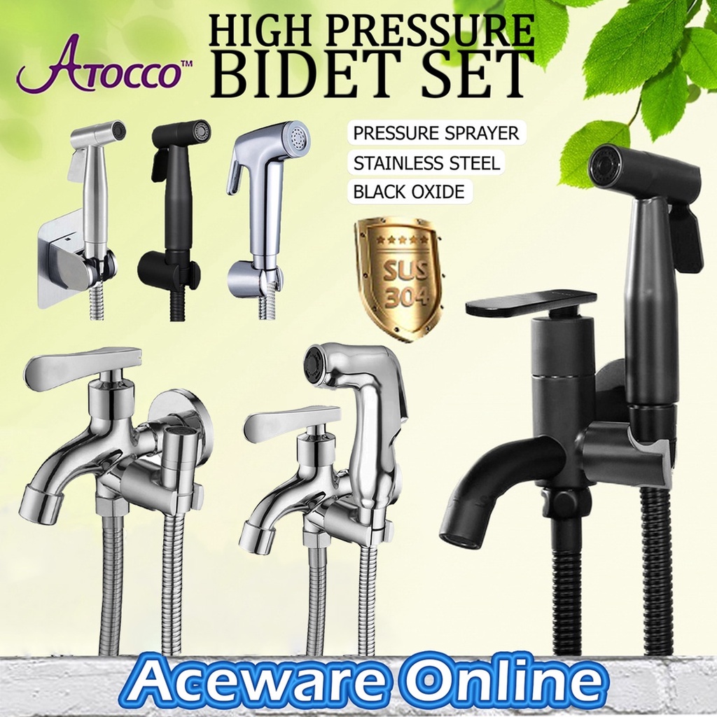Stainless Steel Bidet Spray Set Toilet Bidet Spray 2 Way Water Tap