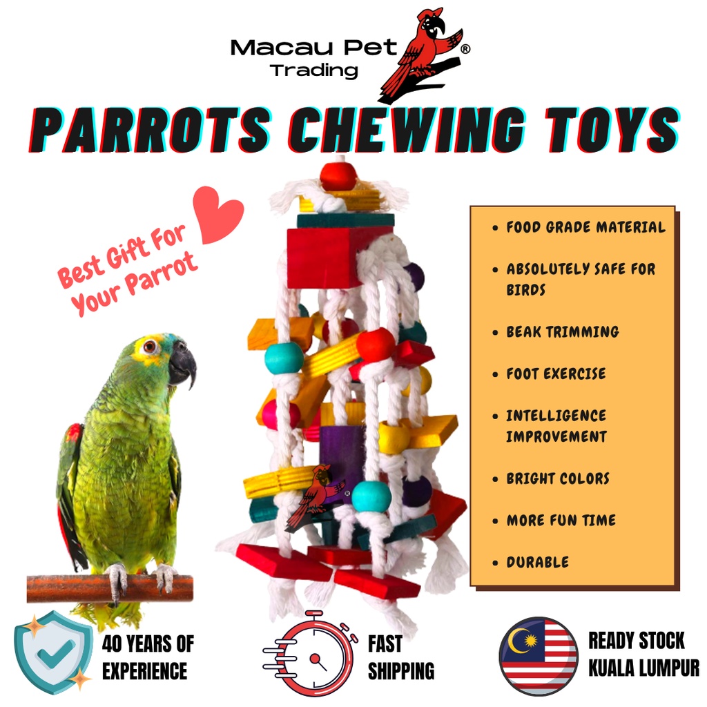 MPT Bird Toys For Cage Parrot Toys Set Mainan Burung Mainan Sangkar