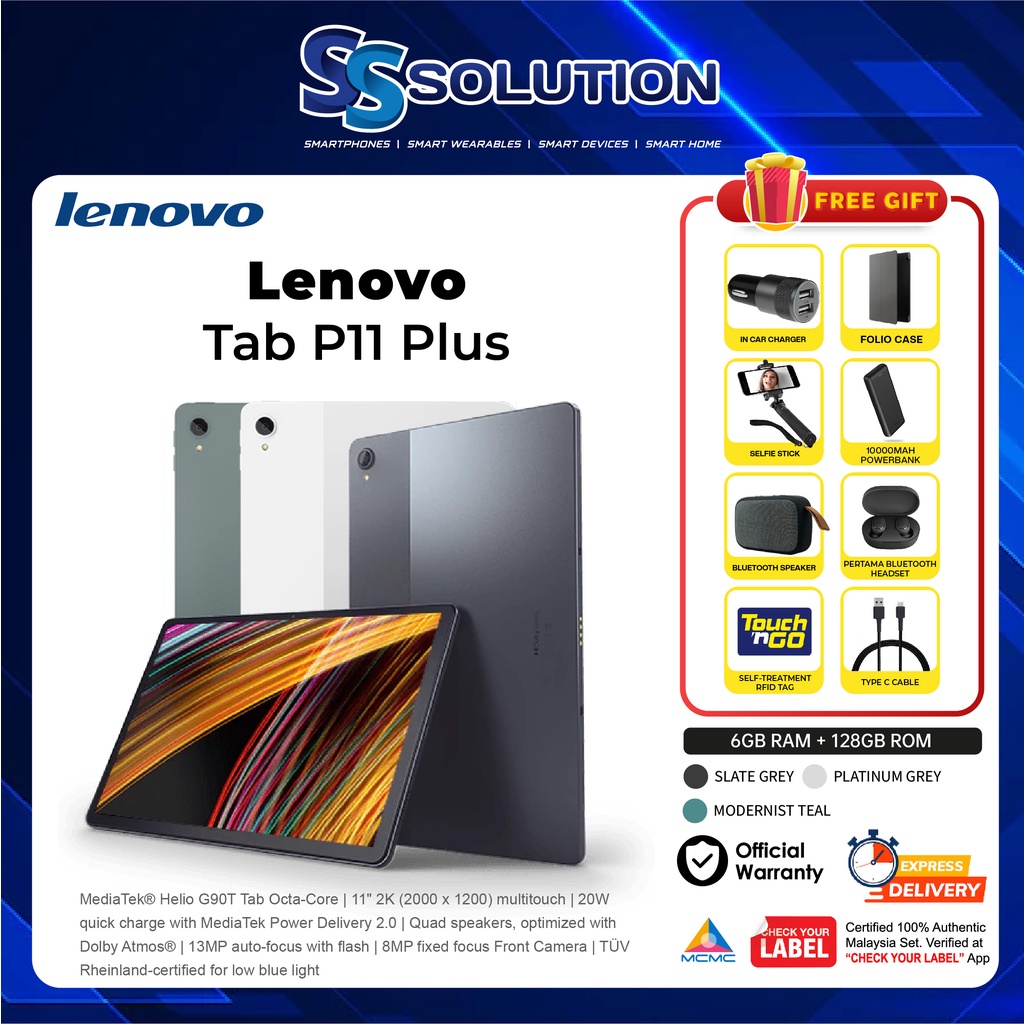 Lenovo Tab P11 Plus (TB.J616X) 4G LTE Voice & Data | 11 inch IPS ...