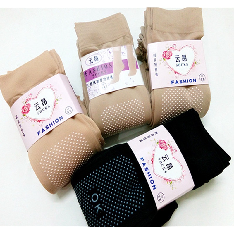 1 Pair Stokin Anti Slip Women Stocking Silk Socks Sock Massage Tebal Selesa comfort Ultra-thin