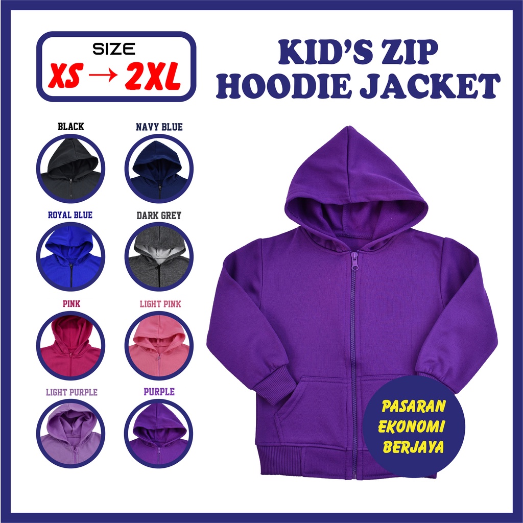 CHILDREN JACKET KIDS SWEATER ZIP HOODIE KANAK-KANAK BUDAK FASHION SWEATSHIRT COTTON WOOL FRONT ZIP