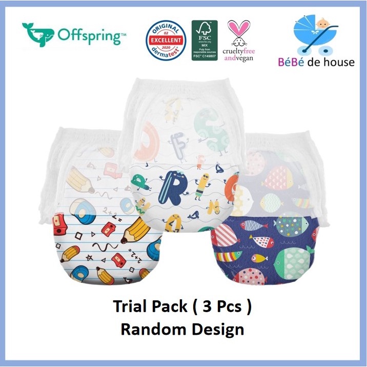 Offspring Pek Percubaan Diaper Fashion Pant Disposable Diaper Trial Pack ( 3pcs Per Pack