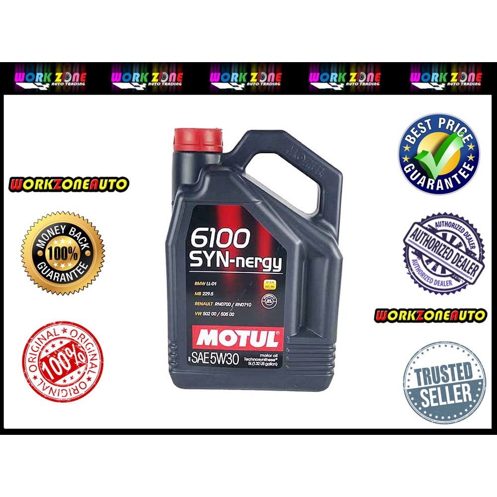 Motul 6100 SYN-nergy 5W-30 5W30 Technosynthese Engine Oil 5L (Old Stock ...