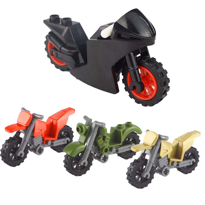 4 Color Motorcycle Assembly Toys Gifts SWAT Military Building Blocks Toys Kids Collection Souvenir Gift