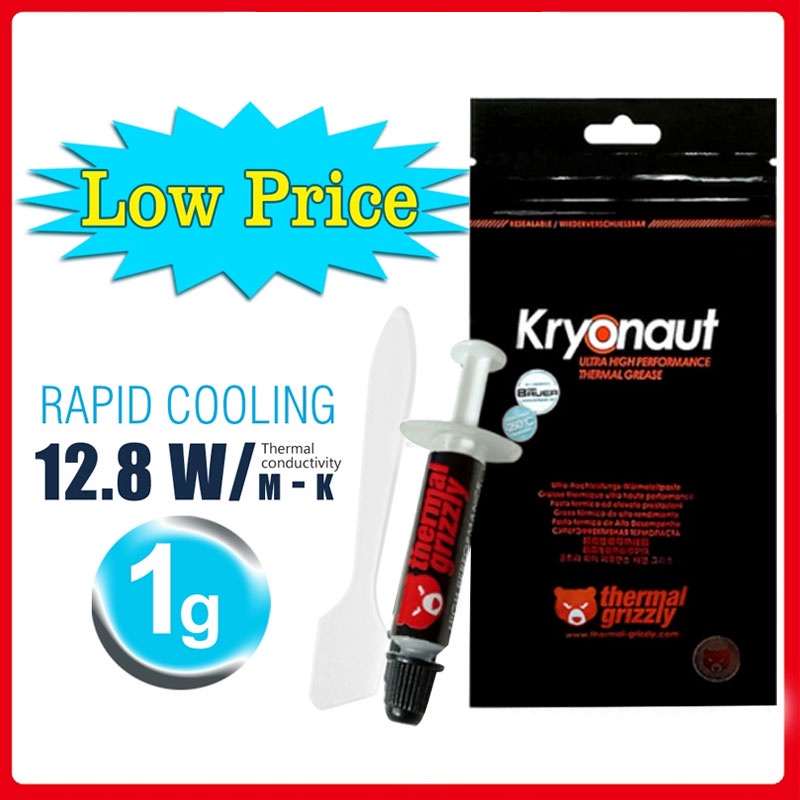 Thermal Grizzly Kryonaut 1g for CPU AMD Intel Processor Heatsink Fan Compound Cooling Thermal