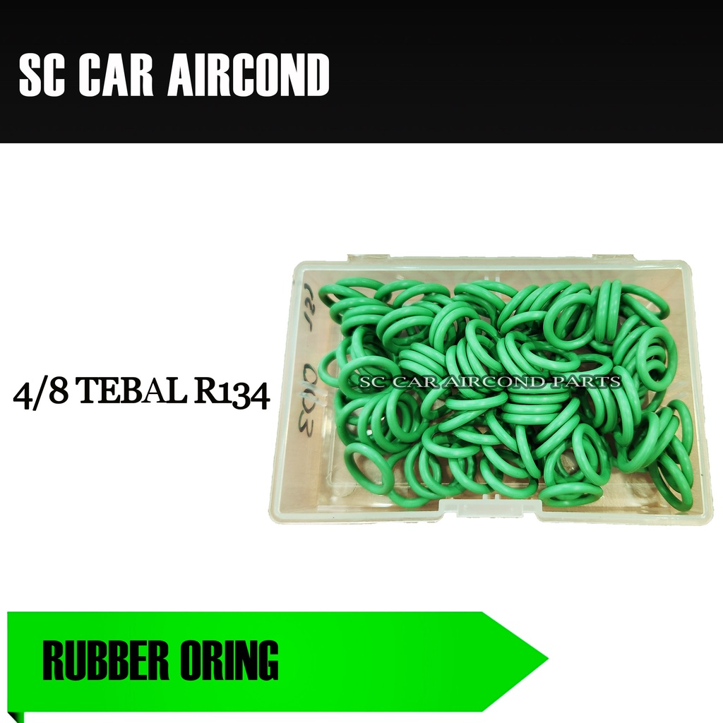 4/8 TEBAL/ THICK R134 NEW RUBBER ORING KIT BOX SET (CAR AC) (GREEN