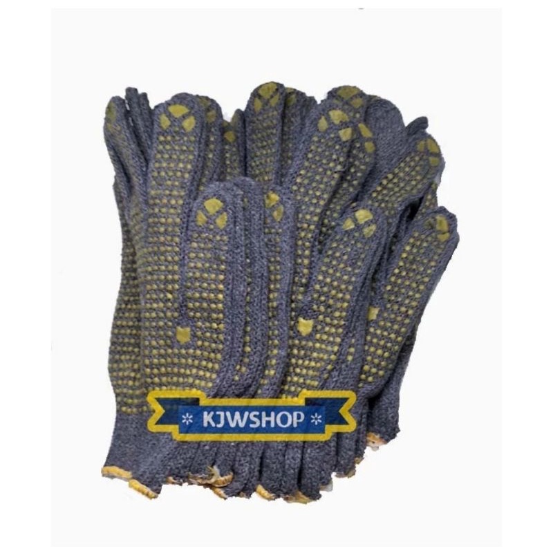 (Dozen) Dotted Gloves WHOLESALE Cloth Gloves Dotted Yarn Gloves Multipurpose Gloves Knitted Gloves Dotted Yarn Gloves Workshop Gloves Dozen Gloves 12 Pairs Working Gloves Work Gloves Grey
