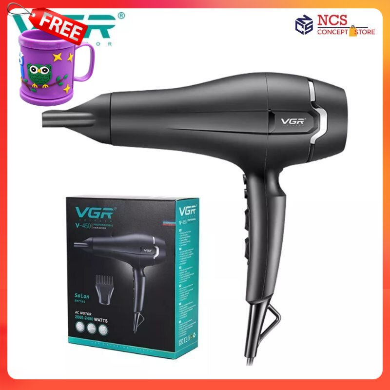 FREE GIFT VGR V-450 Hair Dryer Professional Electric Personal Care Salon UNfoldable Handle Heat Anion Balance Technology