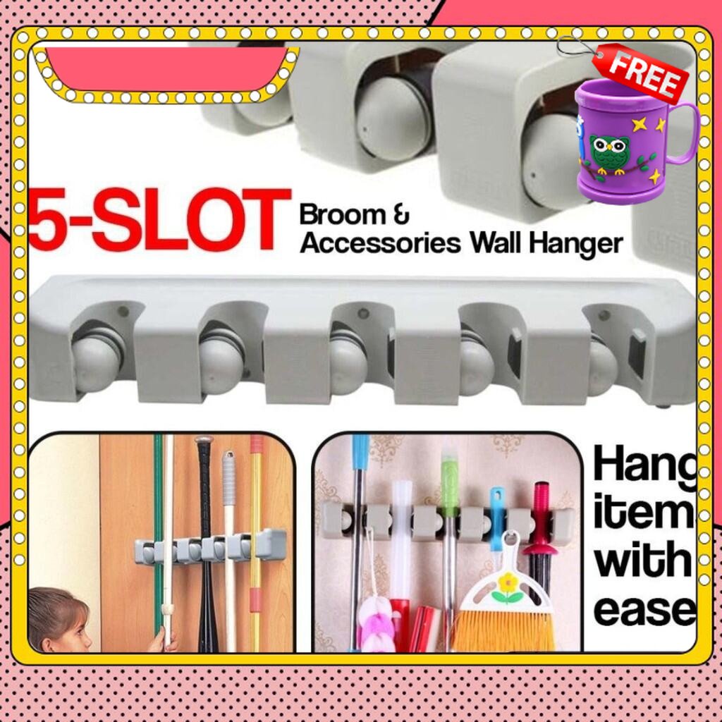 FREE GIFT 5-Position Magic Wall Mounted Mop & Broom Holder