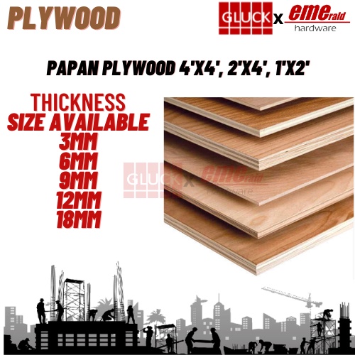 Plywood 3mm/5mm/9mm/12mm/18mm Papan Plywood Wood Panel Plywood
