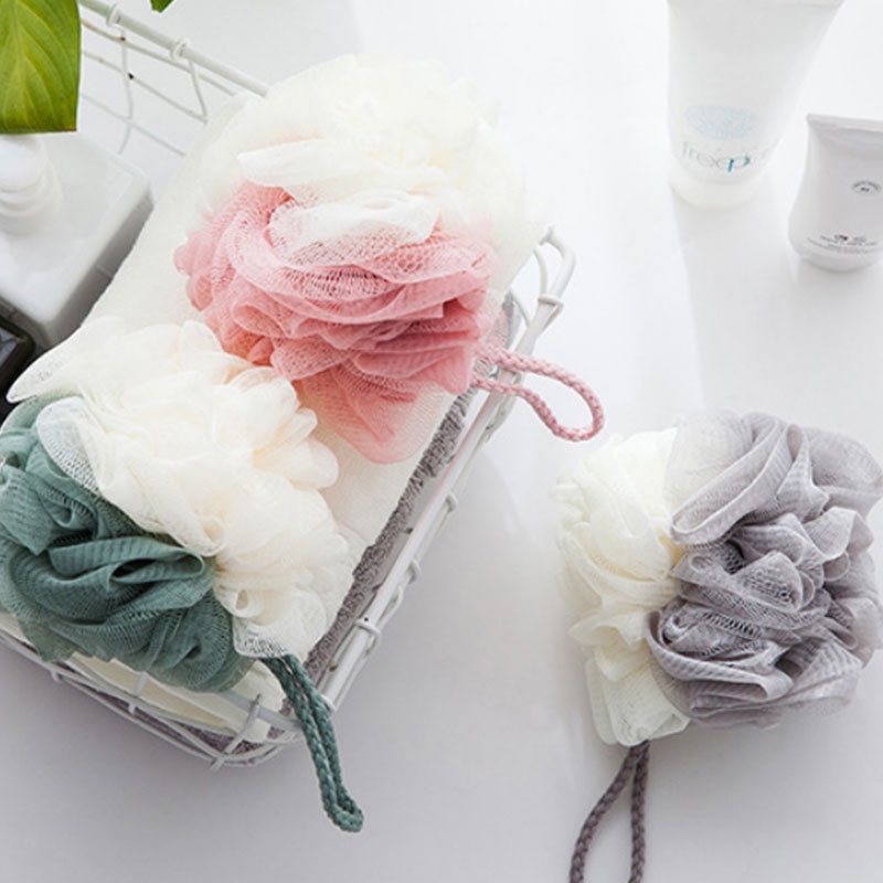 Loofahs Mesh Pouf Shower Bath Ball Body Dead Skin Pores Sponge Cleaning Scrubber Exfoliator Shower Soft Puff Cleaner