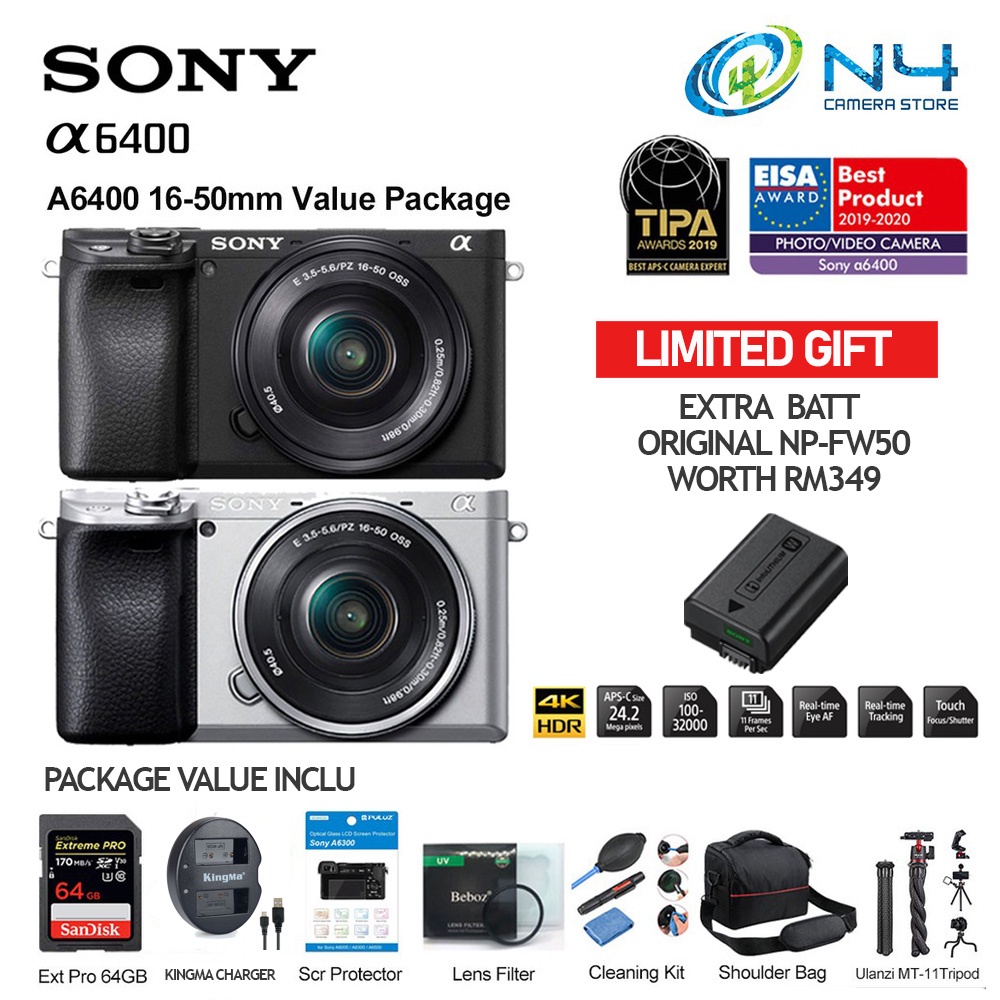 Sony a6400/A6400 Mirrorless Digital Camera With Lens (1650mm & Body