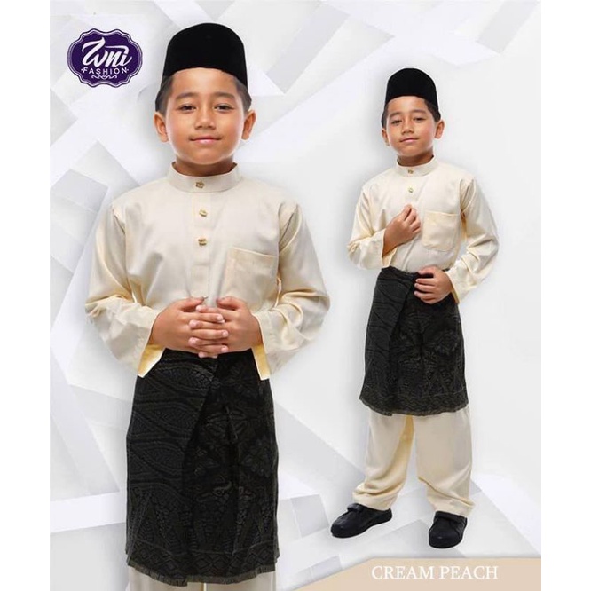 Baju Melayu Kanak-Kanak (Cream Peach) | Shopee Malaysia