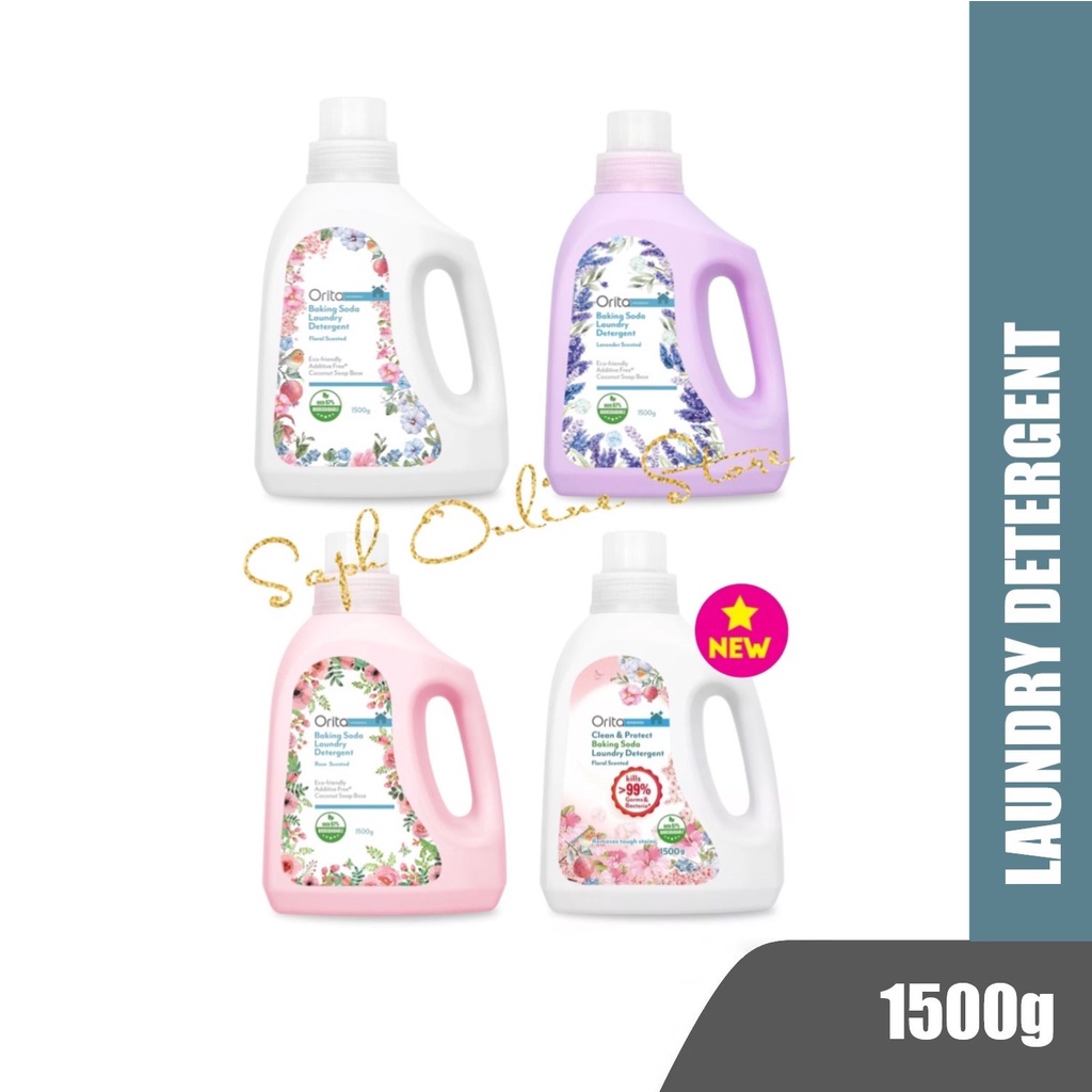 ORITA Baking Soda Laundry Detergent 1.5kg Floral / Rose / Lavender / Clean & Protect(Floral