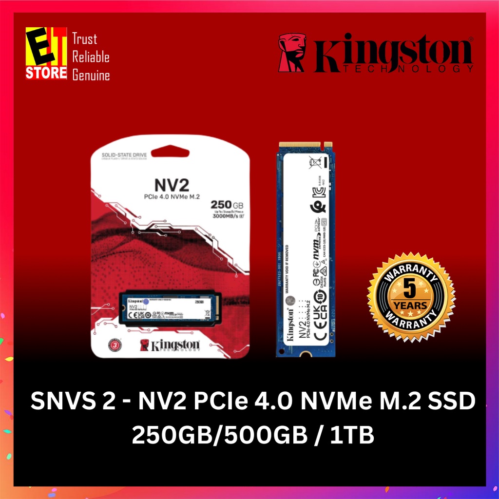 Kingston nv2 snvs m 2 2280 nvme pcie gen 4 0x 4 internal ssd snv2s
