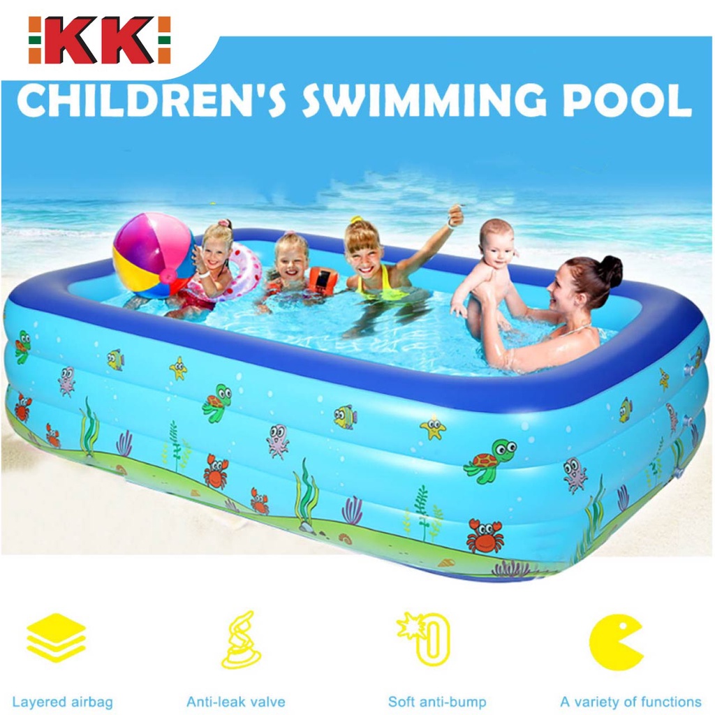 Rectangular Inflatable Kid Swimming Pool (2.6m) | Shopee Malaysia