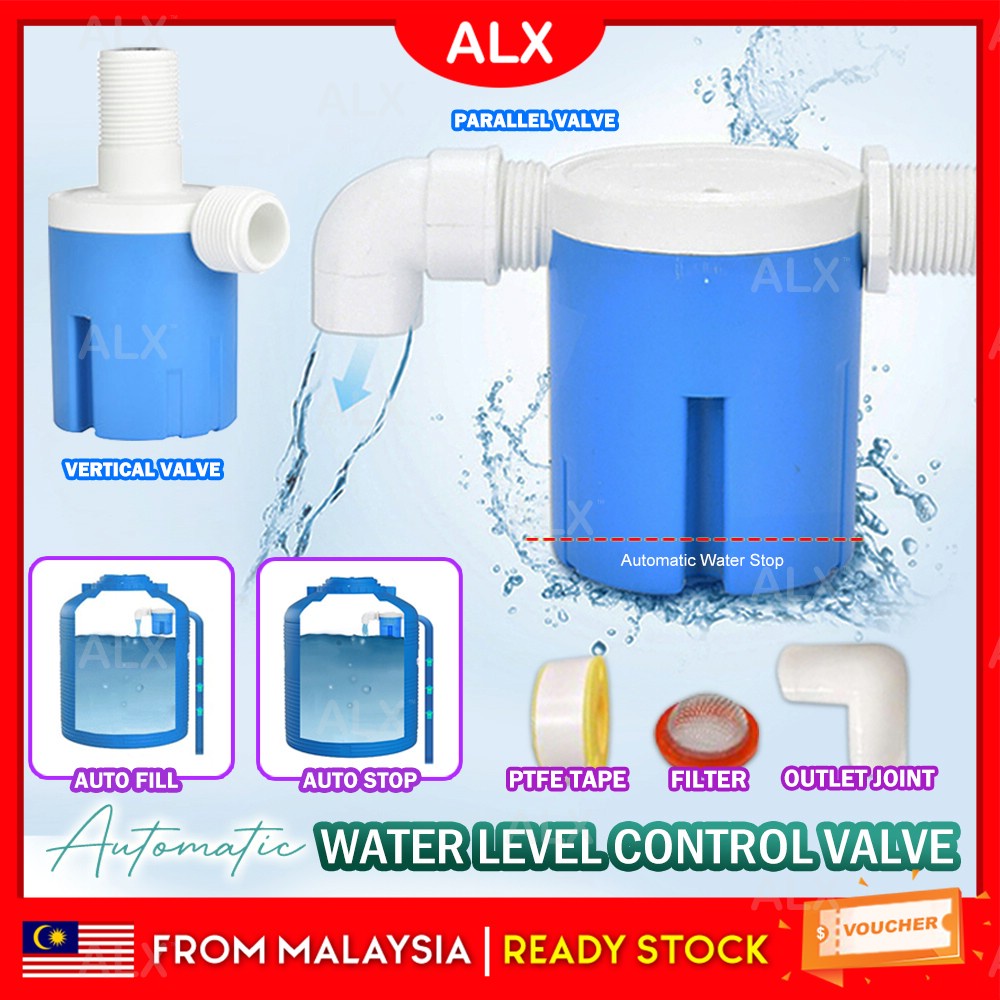 ALX Automatic Water Level Control Valve G1/2 G3/4 Floating Valve Water Tank Inside Type Automatik Injap Tangki 水位控制