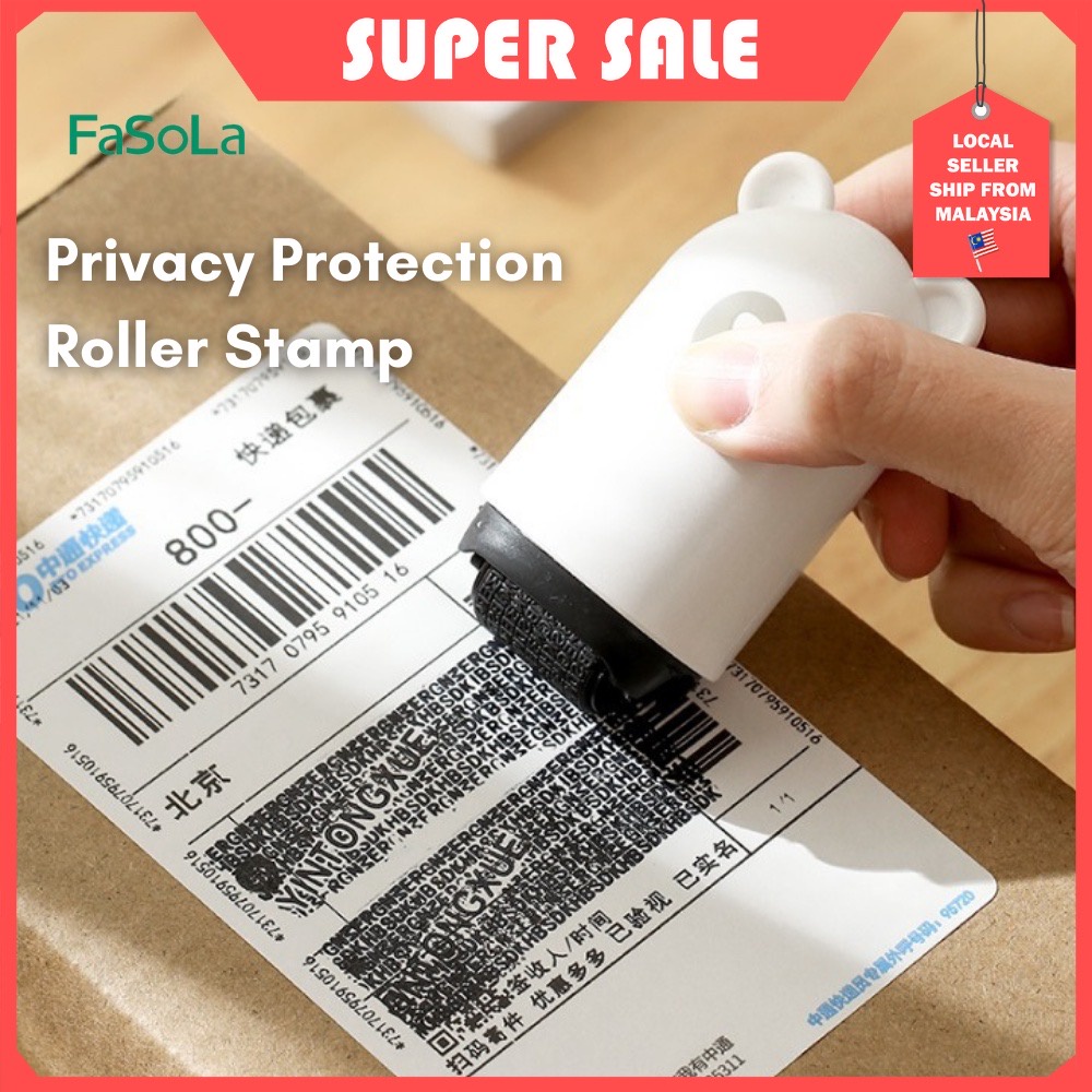 FaSoLa Privacy Roller Stamp Refillable Ink Private Confidential Seal Roller Security Stamp Data Protect 隐私保密印章