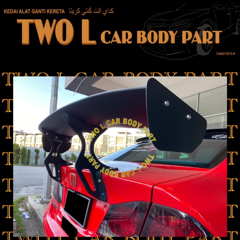 gt wing rocket bunny fibre material matte black for honda civic fd